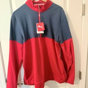 Puma Men's Red and Blue Sweater